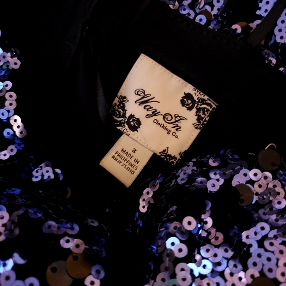 Royal Blue Sequined Strapless Formal Dress - Picture 12 of 14